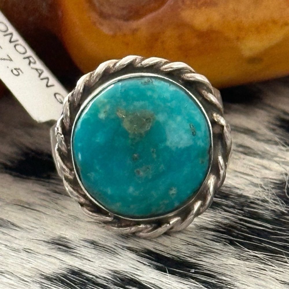 Navajo American native Sonoran gold sterling silver ring